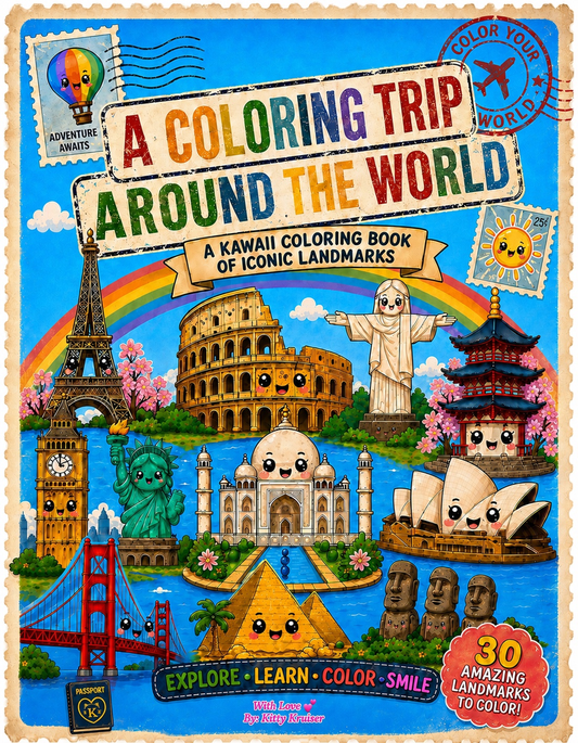 A Coloring Trip Around the World - Coloring Book
